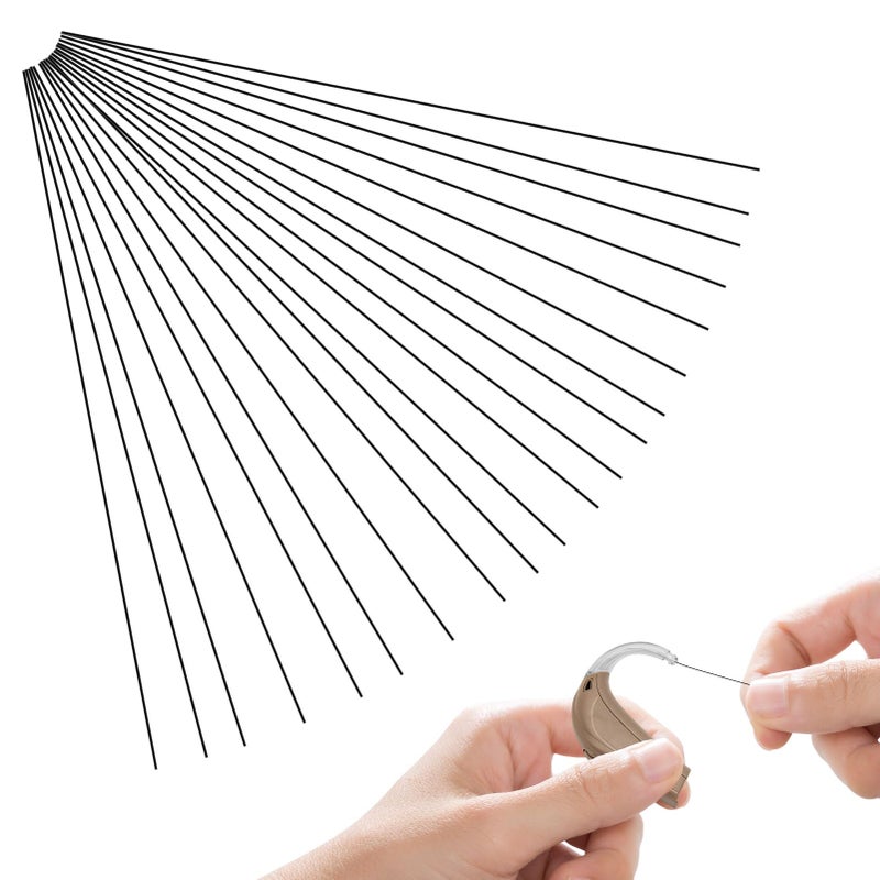 Hearing Aid Pipe Cleaners,20PCS Hearing Aid Tubes Cleaners Wires,Hearing Amplifier Cleaning Needle Kit Cleaning Tools,Hearing Aid Accessories for Hearing Aid Users